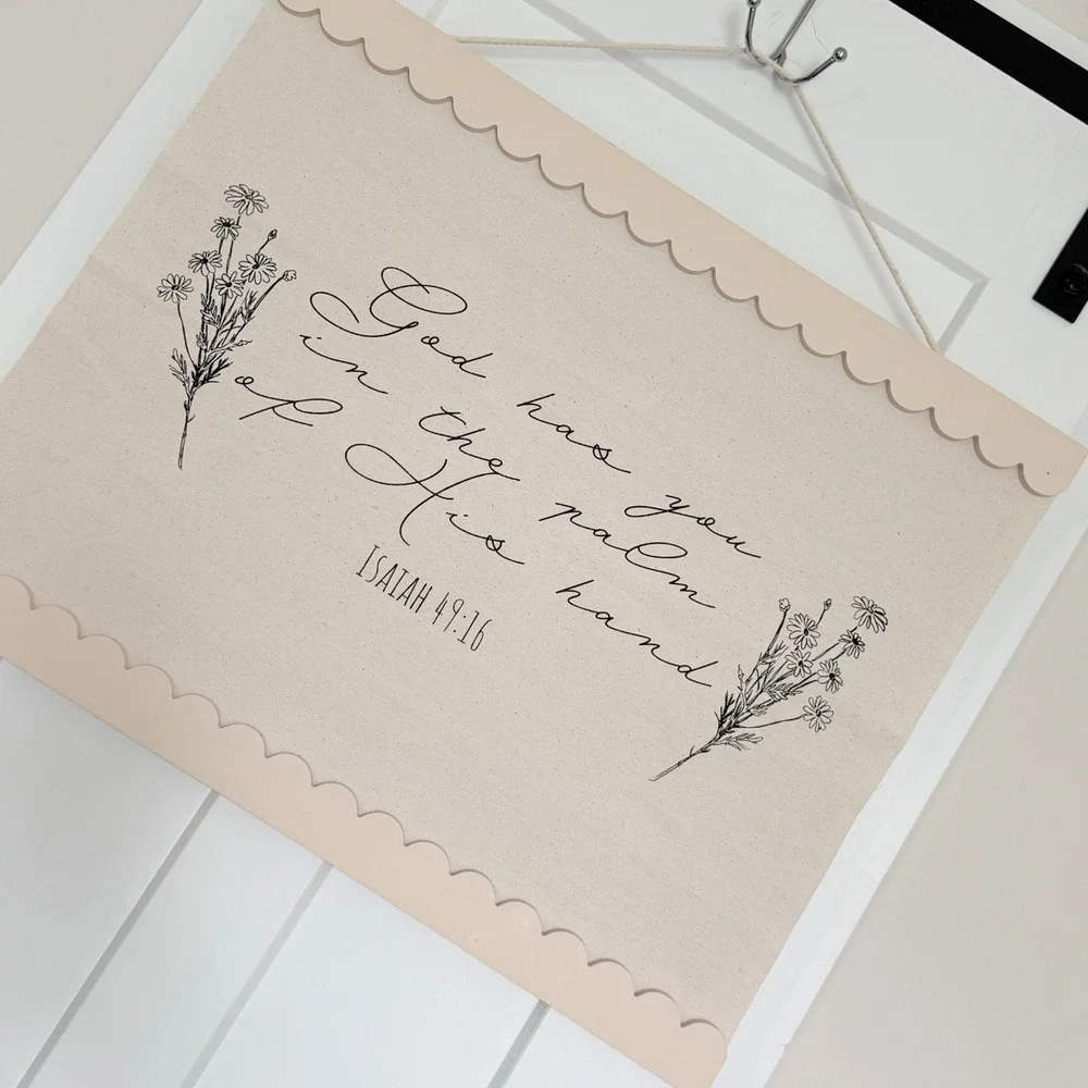 Isaiah 49:16 Wall Hanging‎ God Has You Scripture Canvas Farmhouse Decor
